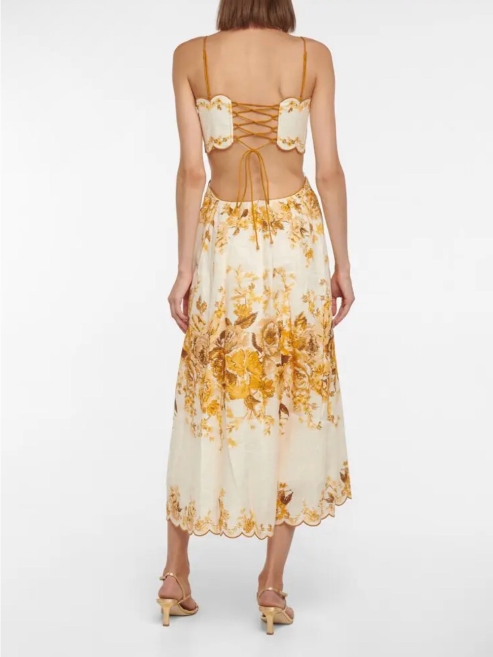 Zimmermann Aliane Floral Linen Midi Dress - Picture 2 of 8